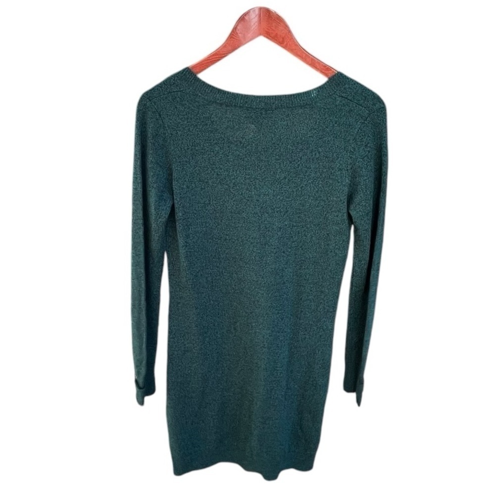 IZ Byer | Green long sleeve sweater dress lace up chest - Picture 3 of 13